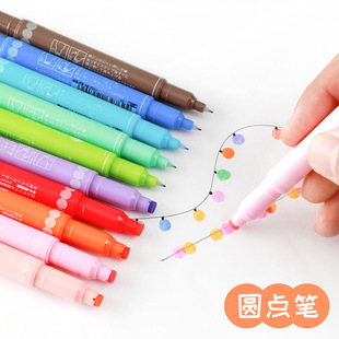 不是闷日本TOMBOW蜻蜓圆点笔双头水彩荧光笔彩色12色手账记号笔