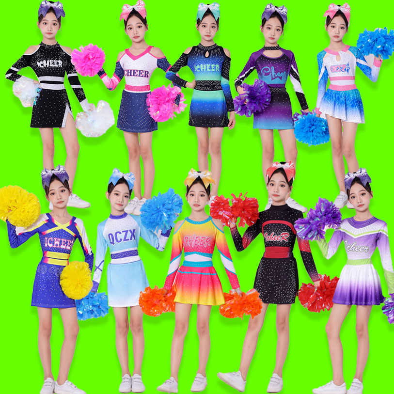 儿童花球啦啦操拉拉队比赛演出服中小学生健身操竞技运动会体操服