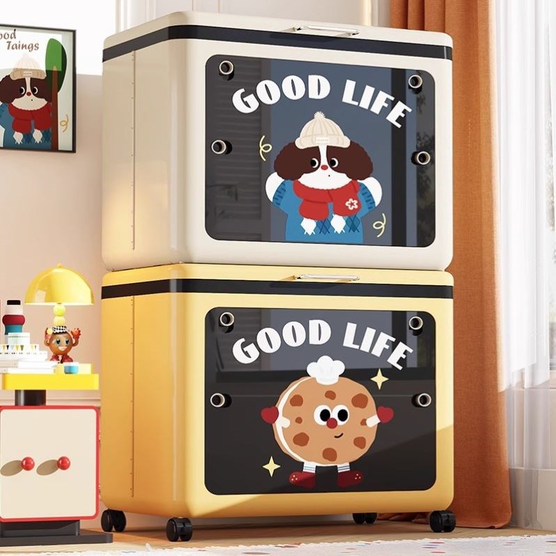 日本进口衣服收纳箱整理箱大容量超大家用翻盖可折叠玩具衣物储柜