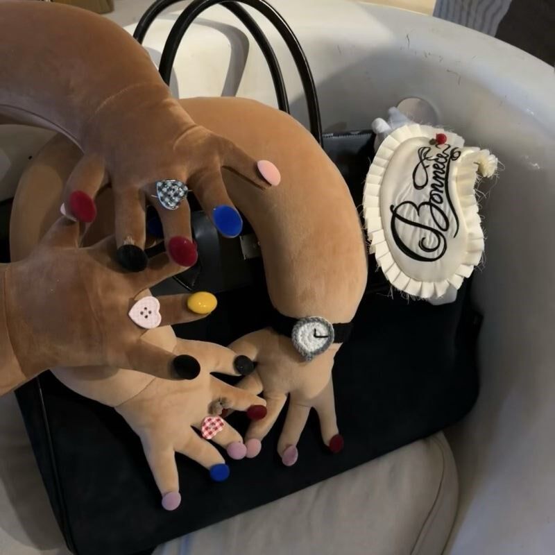 搞怪手指u型枕十指相扣五指颈枕玩偶ins风丑萌毛绒抱枕u形枕创意