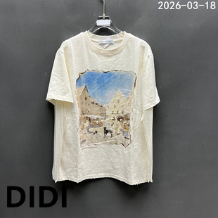 T恤女宽松圆领个性 欧洲站2026春季 百搭显瘦印花短袖 时尚 上衣 新款