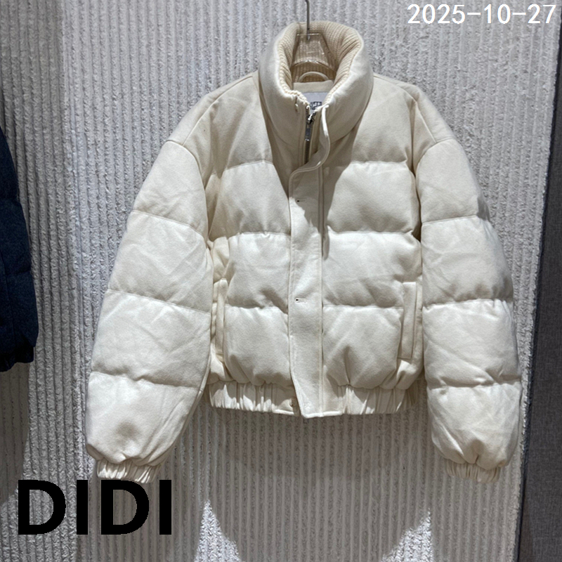 欧洲站2025冬季新款PH23时尚立领拉链羊毛保暖鹅绒羽绒服女25008