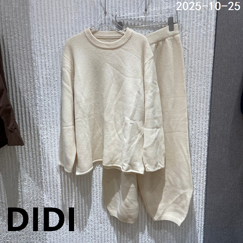 欧洲站2025冬季新款MYPH圆领套头毛衣+休闲裤羊毛针织套装女1743