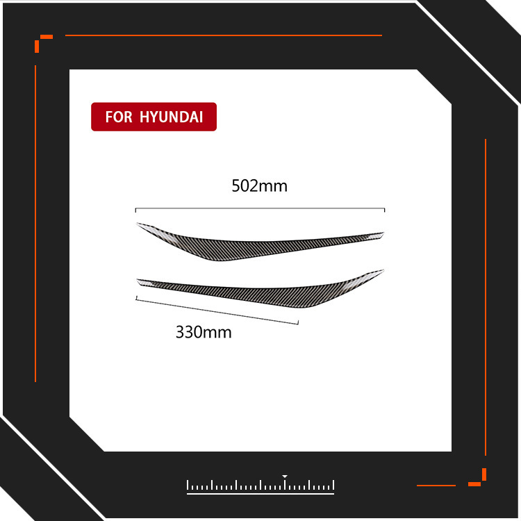 适用于现代伊兰特碳纤维汽车大灯改装头灯灯眉眼睫毛装饰贴纸配件