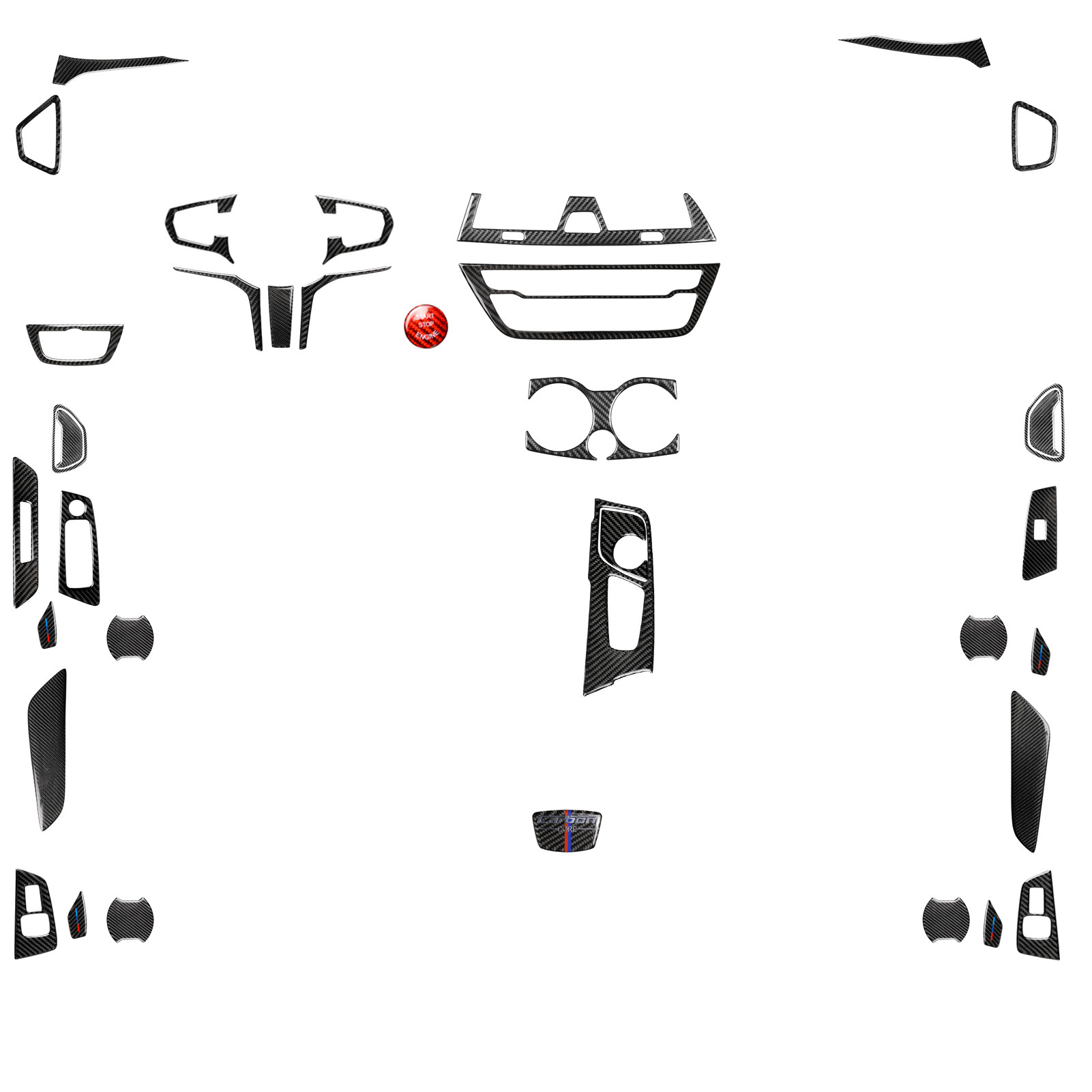 适用宝马5系G30/G38 X3G01/G08档位升降方向盘按键碳纤维汽车内饰
