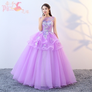 演出服蓬蓬裙女2025新款独唱舞台民歌美声彩纱声乐艺考考试礼服女