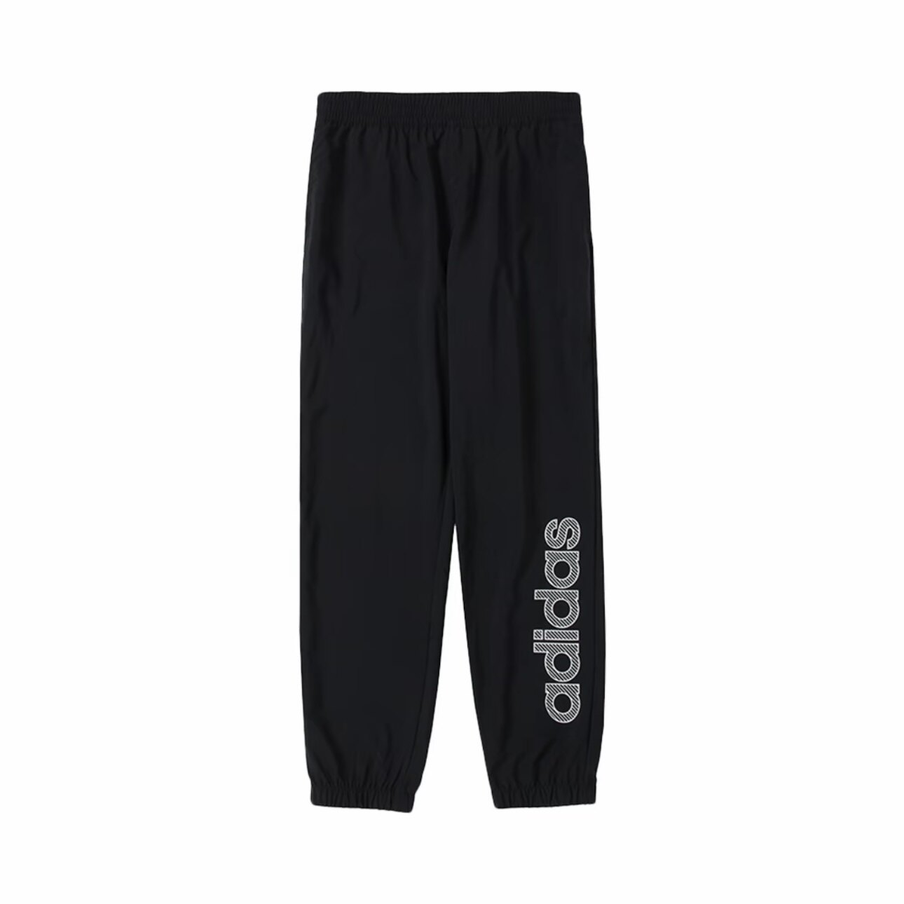adidas 字母印花跑步训练健身快干透气休闲束脚梭织运动长裤