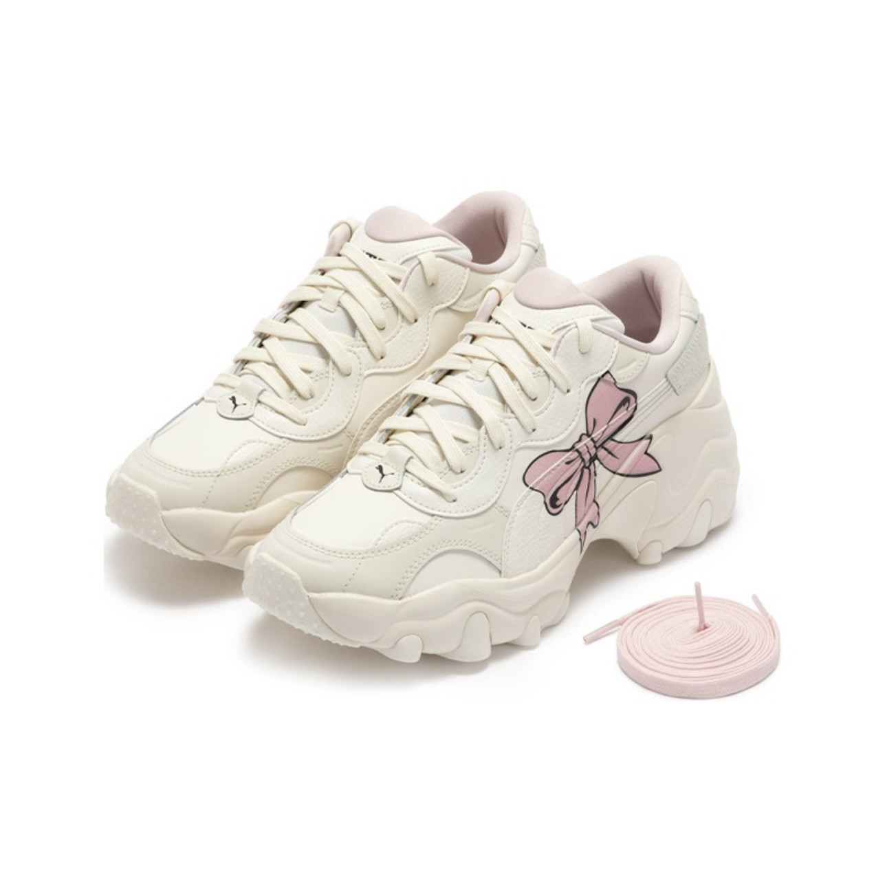 增高厚底鞋女puma彪马蝴蝶结休闲鞋pulsar wedge387090