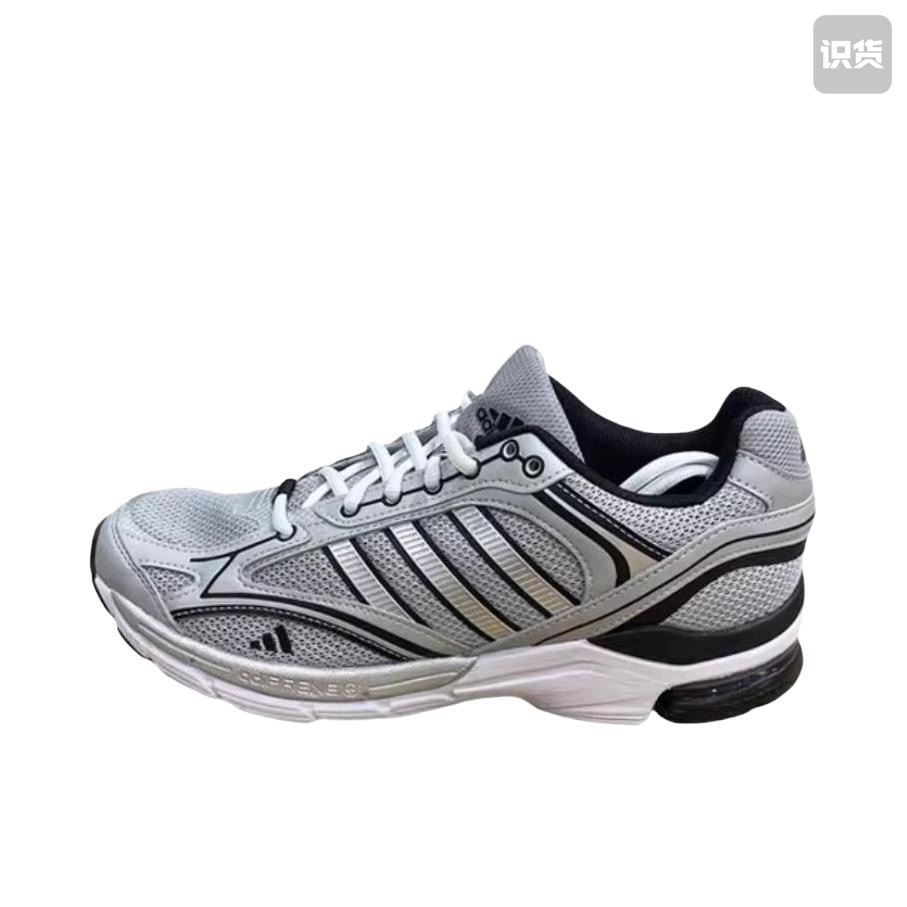 adidas Spiritain 2000 透气复古 舒适 跑鞋 银色/黑色JS3028