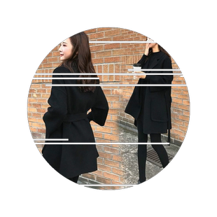 纯手工双面羊绒大衣时尚羊毛2025秋冬新款系带中款大衣女呢子外套