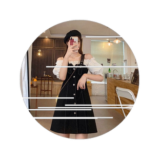 洋气减龄短袖吊带连衣裙女士夏季新款大码一字肩宽松显瘦露肩裙子