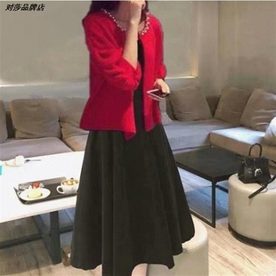 大码初春连衣裙年新款遮肉季两件套装心机胖妹妹洋气泫雅风女2026