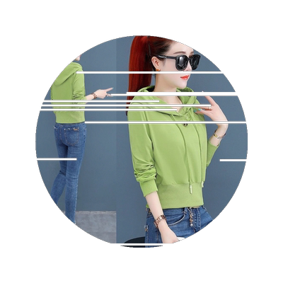 外套含棉牛油果绿连帽短款收腰