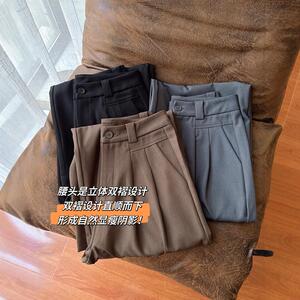 WTHEONE TR神仙面料抗皱挺括阔腿西装裤宽松显瘦休闲高腰直筒裤