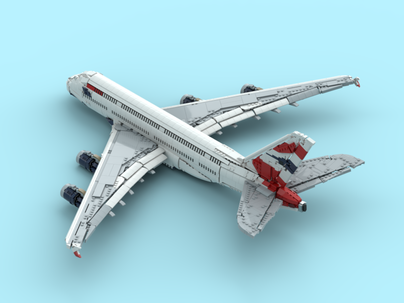 现货小颗粒MOC航空飞机英国航空空客A380拼装积木益智玩具模型