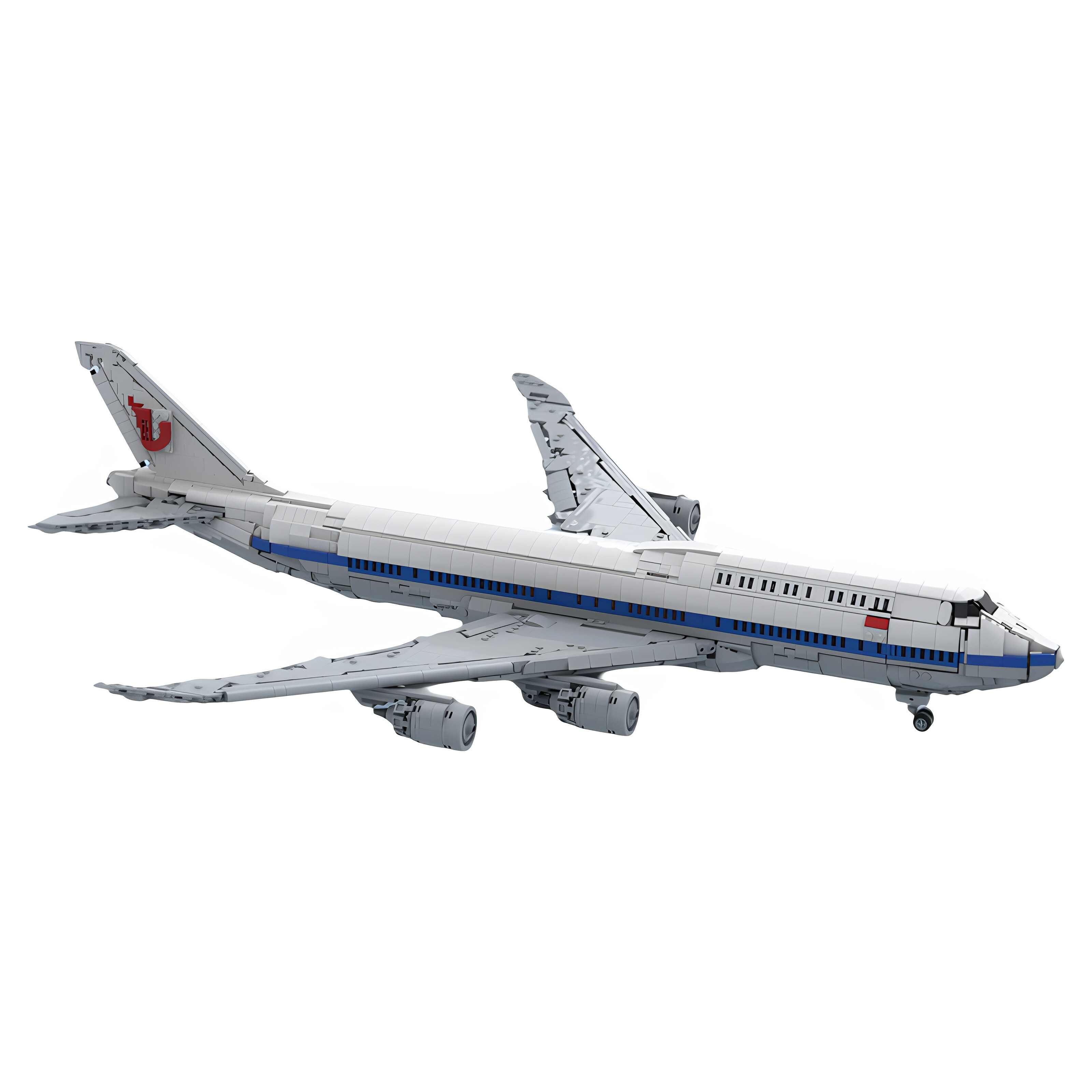 现货小颗粒MOC-253132飞机国航波音747-8l客机积木玩具模型摆件