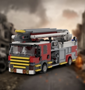 现货小颗粒93799拼装积木消防车益智汽车玩具模型礼物摆件