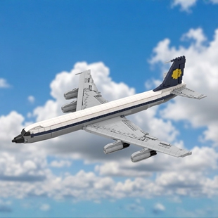 现货小颗粒MOC-105999飞机波音707航空军事积木玩具模型礼物摆件