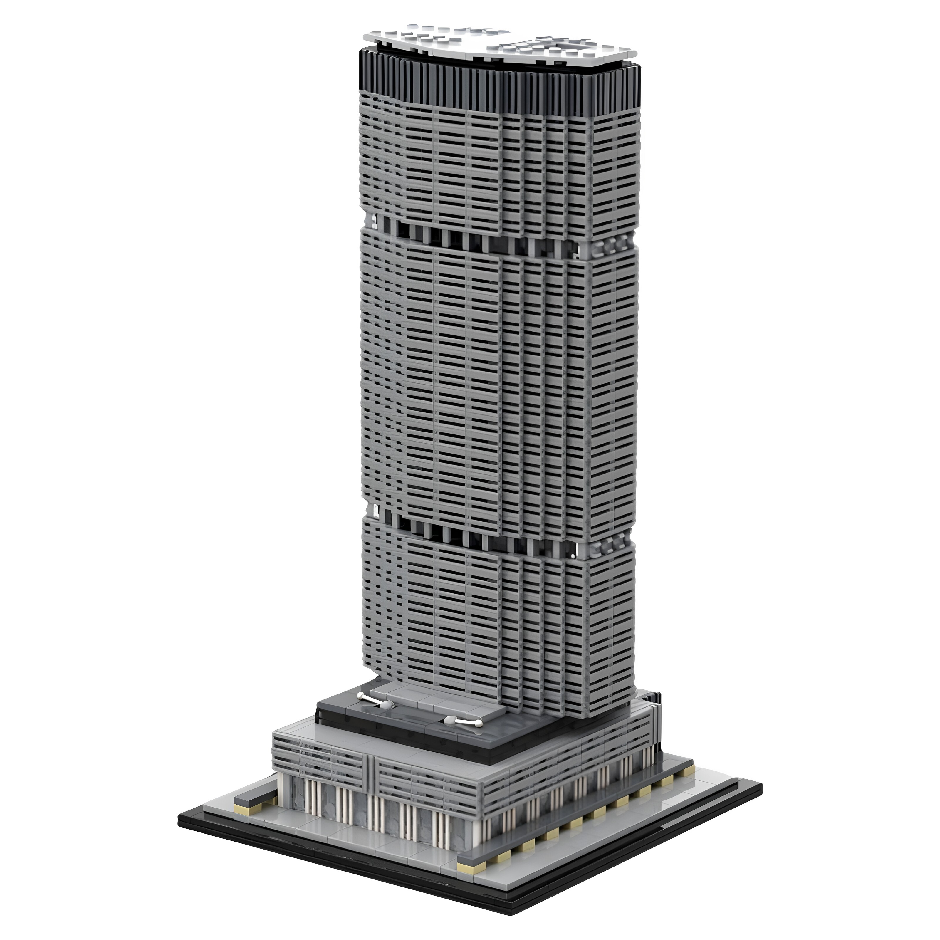 现货小颗粒MOC-151260大都会人寿大厦1:800比例积木玩具建筑摆件