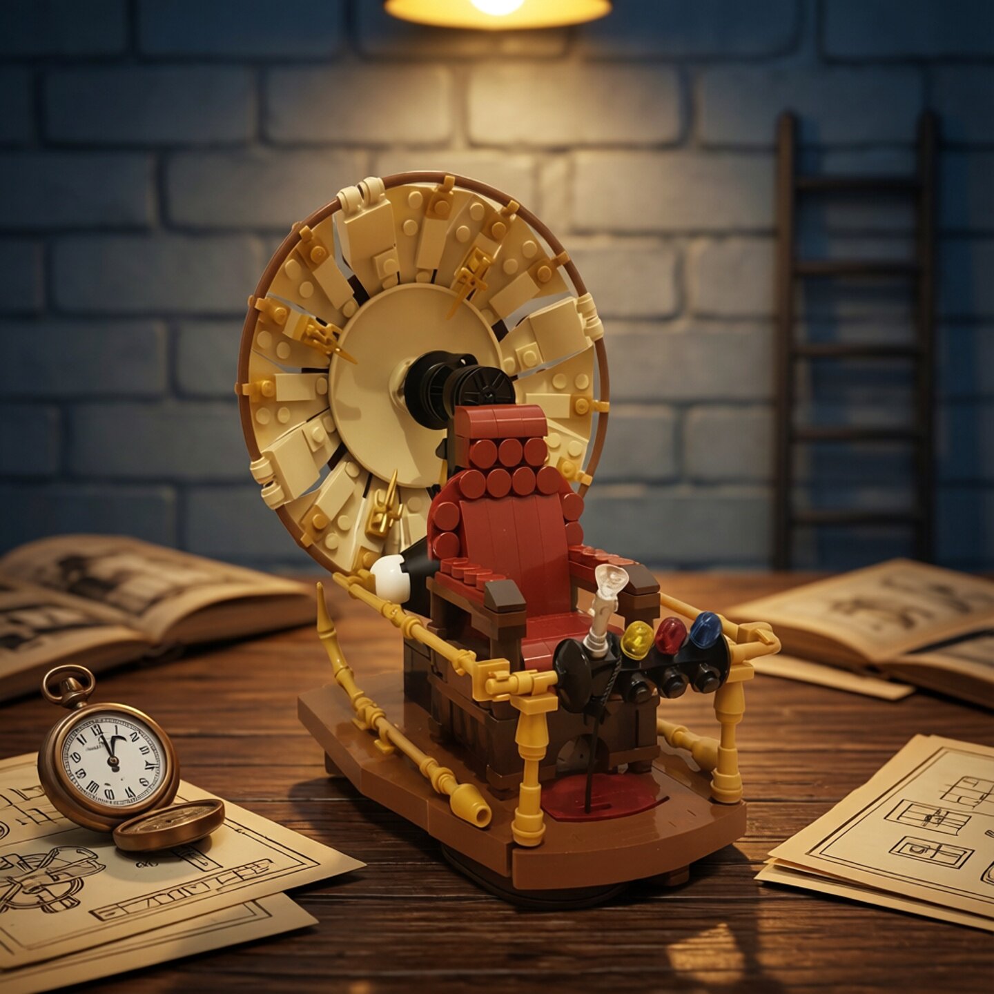 现货小颗粒MOC-48378卷发电机的时间机器时光机拼装积木益智模型