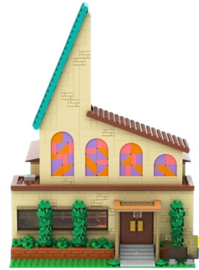 MOC-148028城堡模块化教堂积木辛普森一家建筑系列