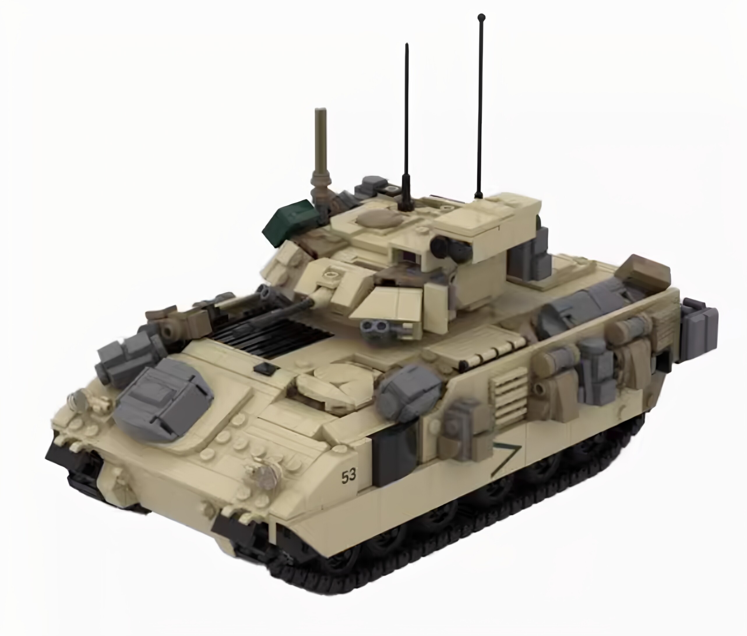 现货小颗粒MOC-189061M2A2步兵战车布拉德利坦克积木益智模型摆件