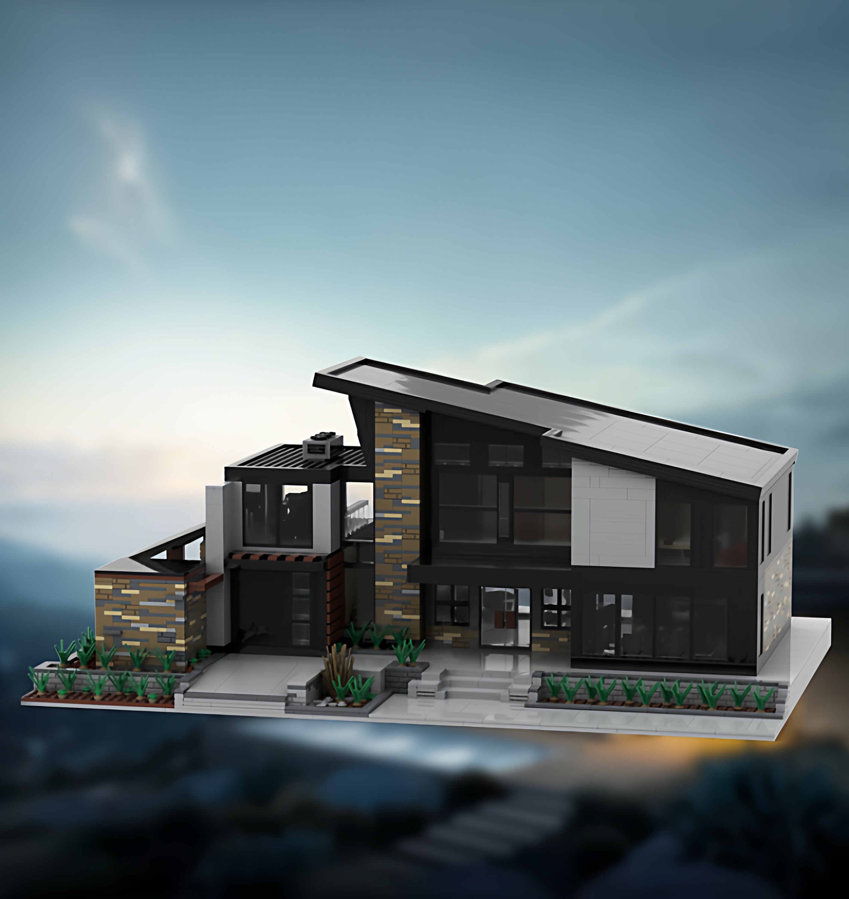 现货小颗粒701940拼装积木益智现代风景建筑玩具模型礼物摆件