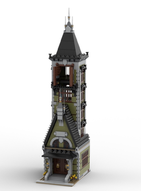 MOC-217609创意万圣节鬼塔氛围节日积木礼物建筑系列摆件中世纪