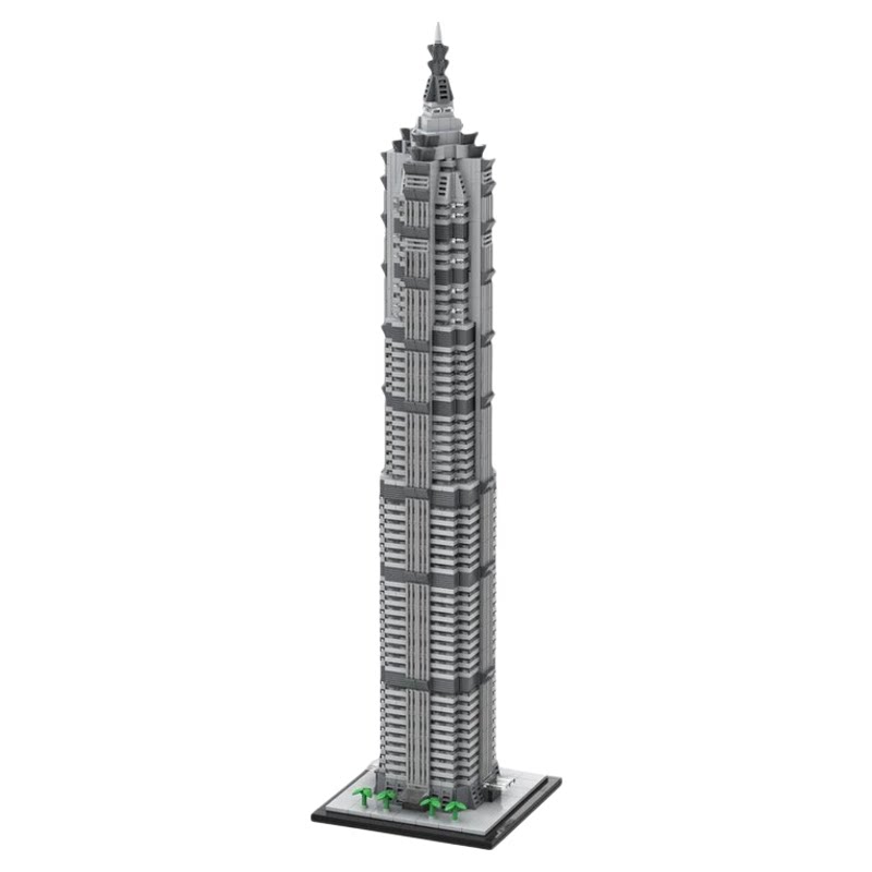 现货小颗粒MOC-148580金茂大厦1:800比例建筑积木益智模型摆件