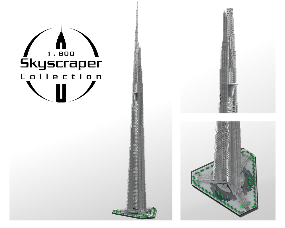 现货小颗粒MOC-246046吉达塔1:800比例王国塔摩天大楼积木模型