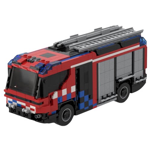 现货小颗粒MOC-57318混合动力消防车发动机积木益智玩具模型摆件