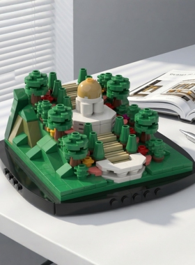 现货小颗粒MOC-59821迷你巴哈伊世界中心建筑街景积木模型摆件