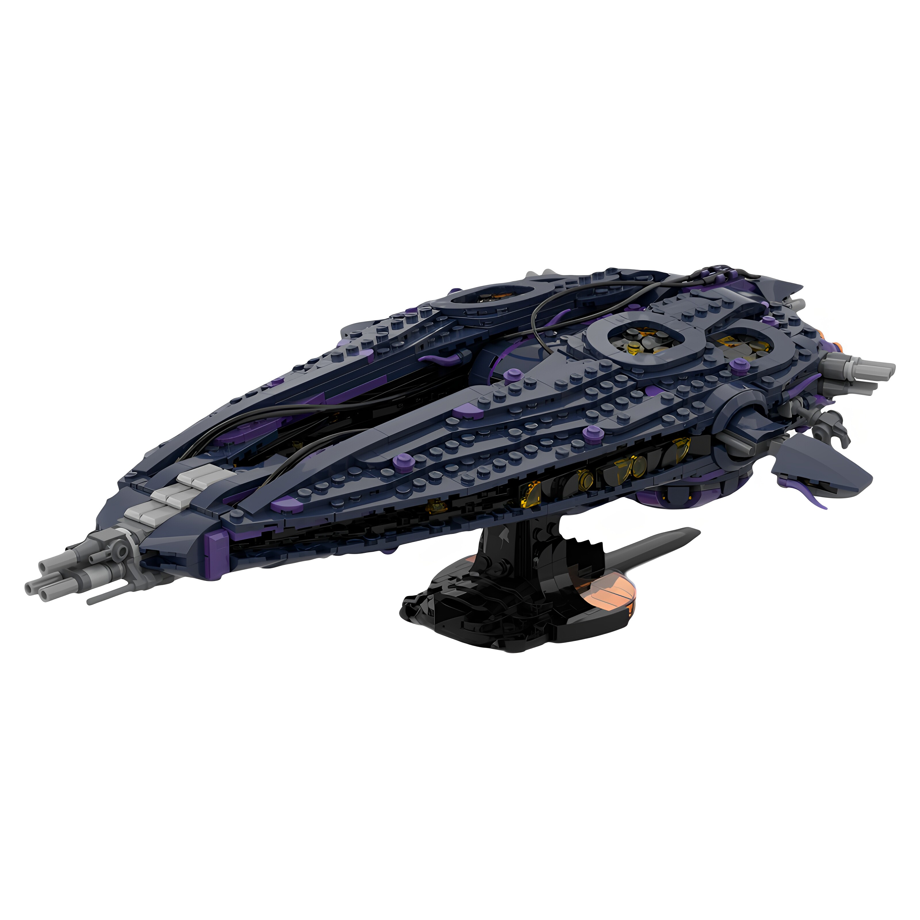 现货小颗粒MOC-179892星际之门幽灵蜂巢飞船战舰积木玩具模型摆件