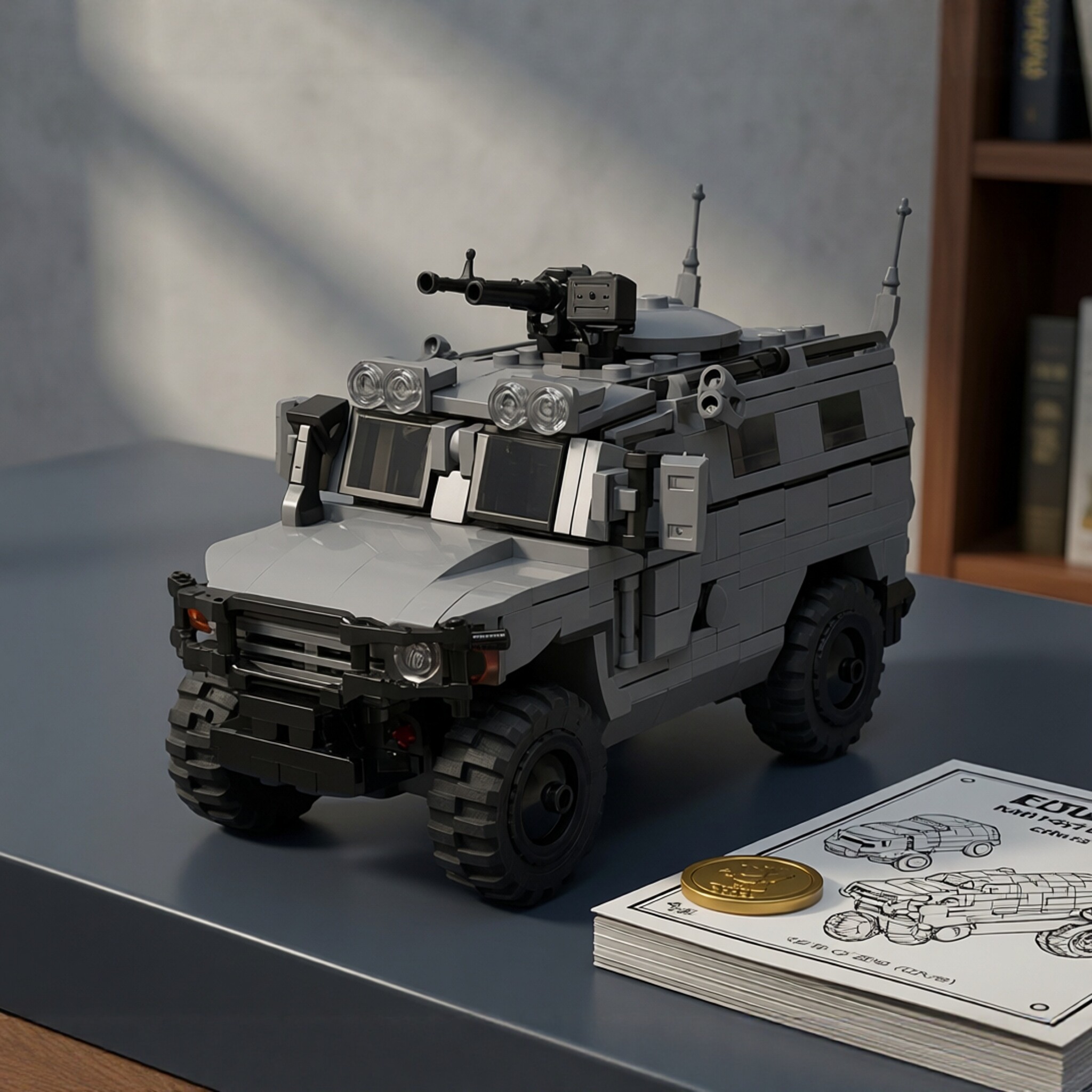 现货小颗粒MOC-126915作战虎式车益智男孩军事系列作战车积木摆件