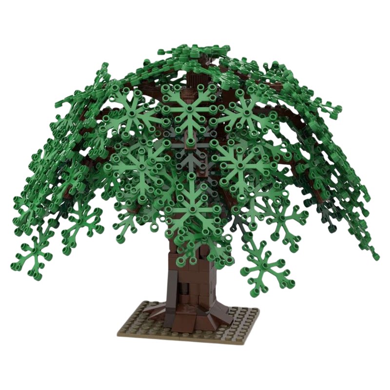 现货小颗粒MOC-102188柳树植物树木积木益智玩具模型礼物摆件
