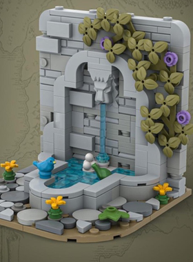 积木MOC-136382城堡喷泉