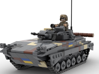 现货小颗粒MOC军事系列坦克拼装积木BMP-2步兵战车益智玩具模型