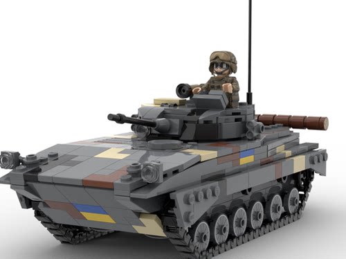 现货小颗粒MOC军事系列坦克拼装积木BMP-2步兵战车益智玩具模型