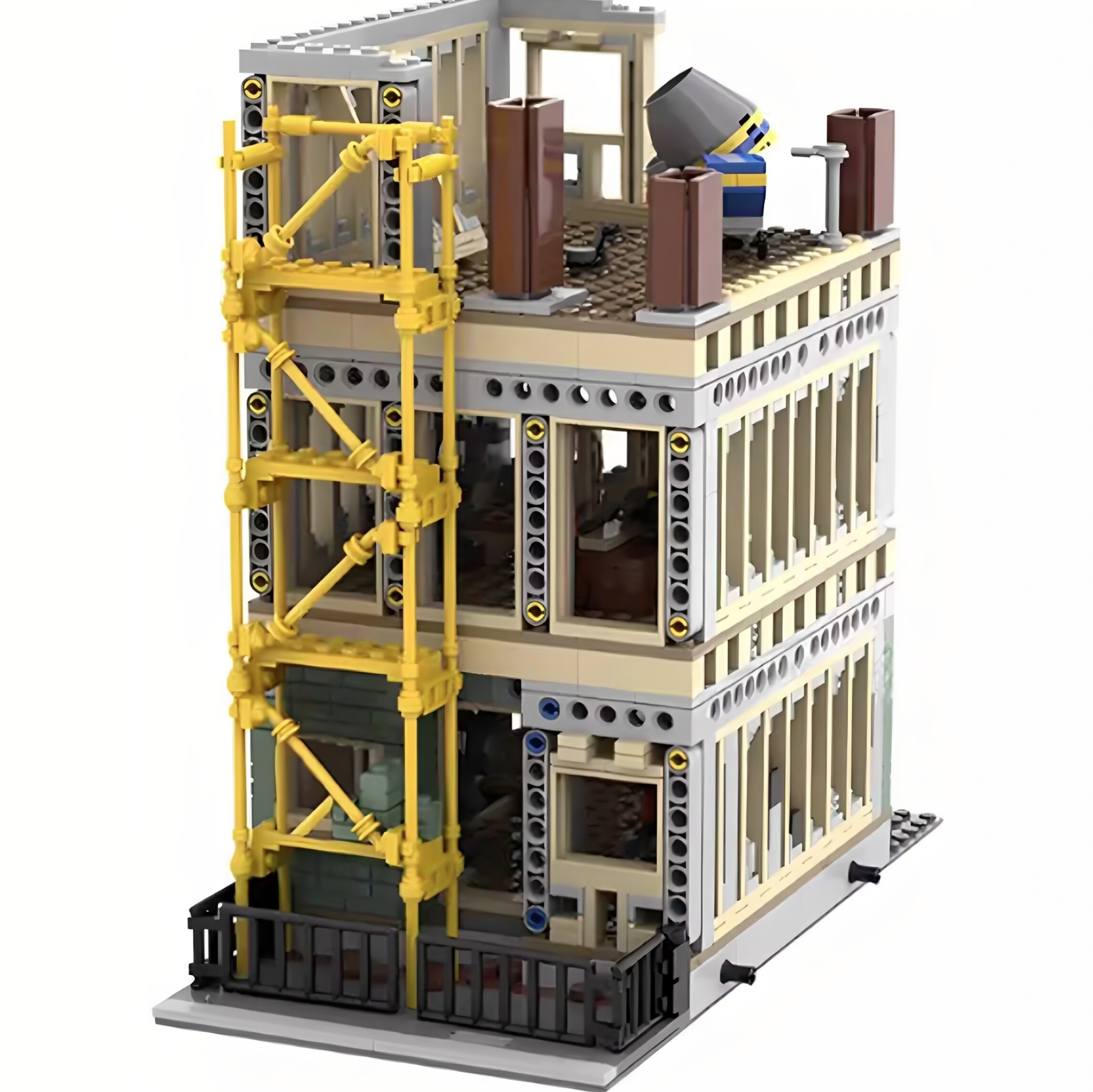 现货小颗粒MOC-173085现代在建模块化建筑积木益智玩具模型摆件