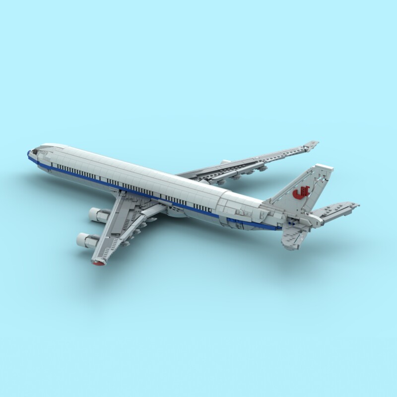 现货小颗粒MOC-243612航空客车A340-300拼装积木益智模型飞机摆件