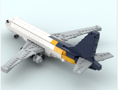 现货小颗粒MOC飞机拼装波音737-200积木1:100比例益智玩具模型男