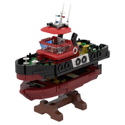 高砖零件MOC-203139港口拖船