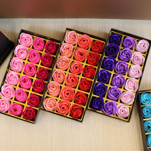 跨境渐变香皂花礼盒三层玫瑰创意仿真花礼品圣诞节生日礼物