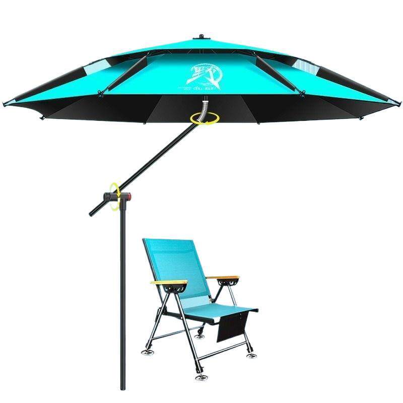 户外新款拐杖钓鱼伞万向大钓伞加厚手杖雨伞遮阳伞地插钓箱无