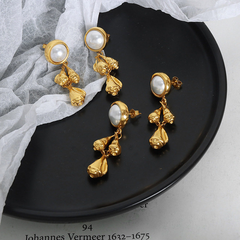 法式高光贝珠耳环钛钢18k金不掉色小众巴洛克复古气质个性耳饰女,饰品/流行首饰/时尚饰品新,耳环,淘宝优惠券,粉丝福利购,淘宝优惠卷