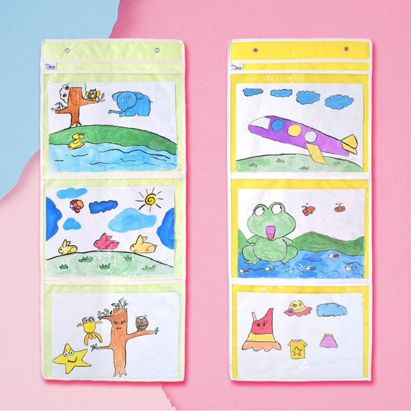 幼儿园绘画墙上挂袋作品展示收纳壁挂袋儿童绘本置物挂袋A大,收纳整理,收纳挂袋,淘宝优惠券,粉丝福利购,淘宝优惠卷