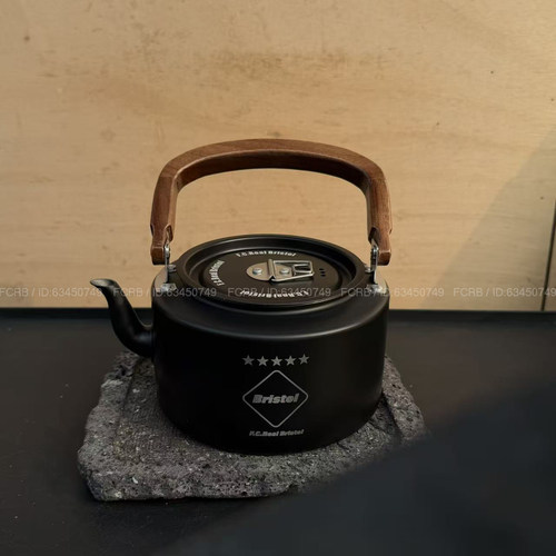 潮牌户外野营便携式烧水壶1.2铝合金咖啡壶加厚木把手茶壶山川壶