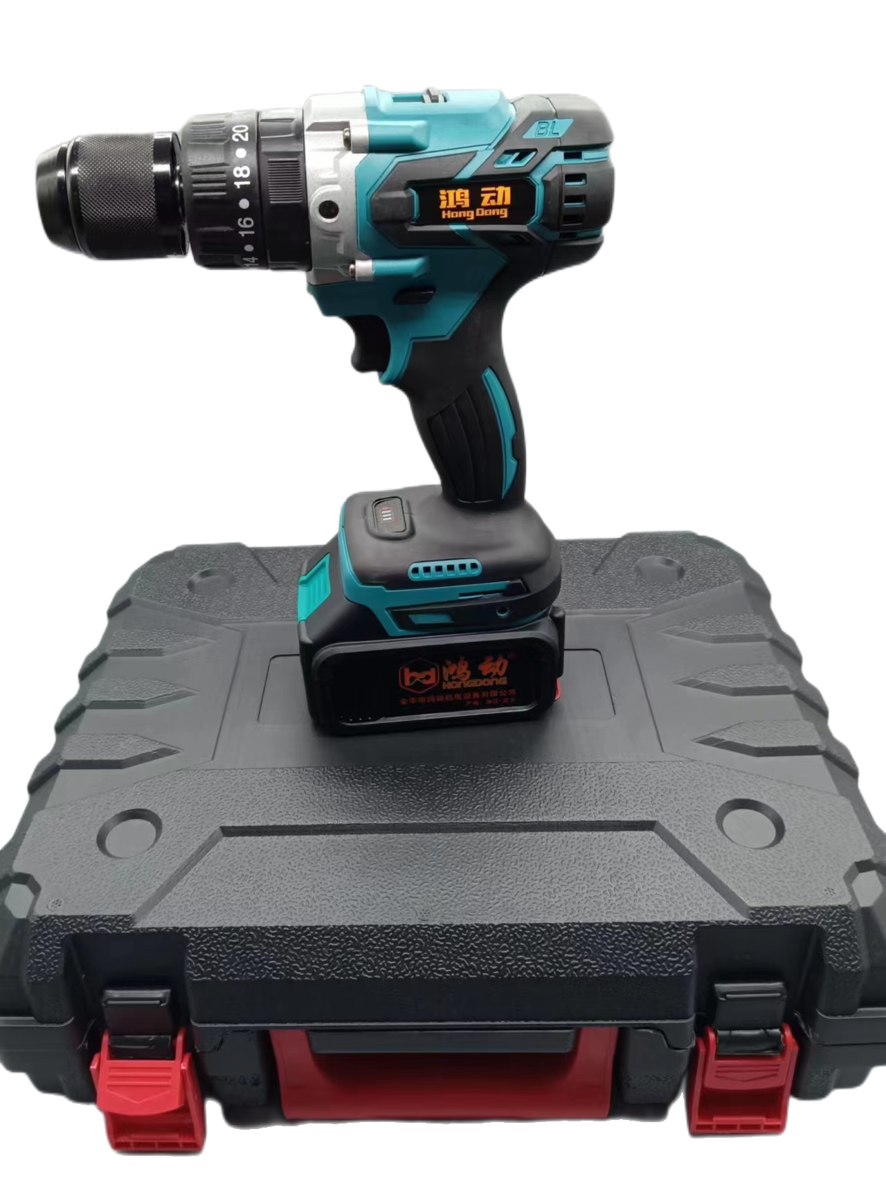 鸿动13厘带冲击无刷锂电充电钻