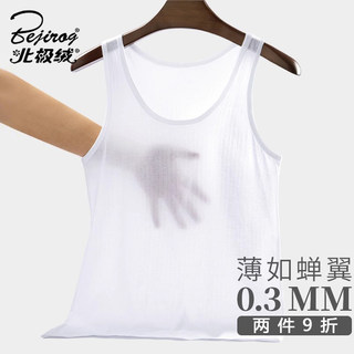 北极绒坎肩纯棉背心男士打底跨栏吊带莫代尔夏季超薄无痕老人冰丝