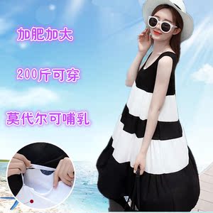 夏季孕妇连衣裙吊带女打底背心裙大码哺乳孕妇装潮加肥加大200斤